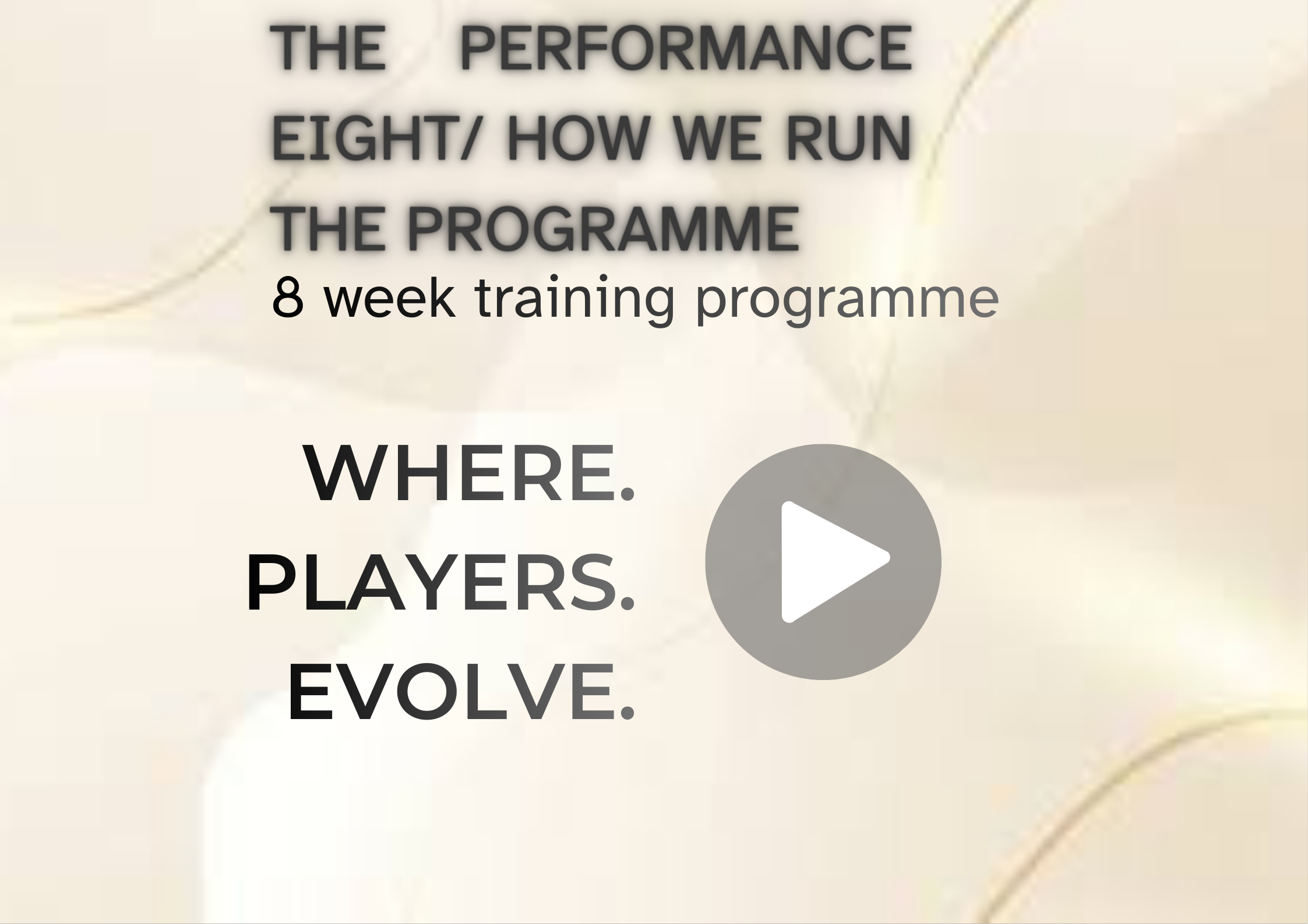 The performance eight how we run